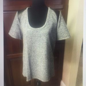 Grey Shirt w/Faux Leather Accents